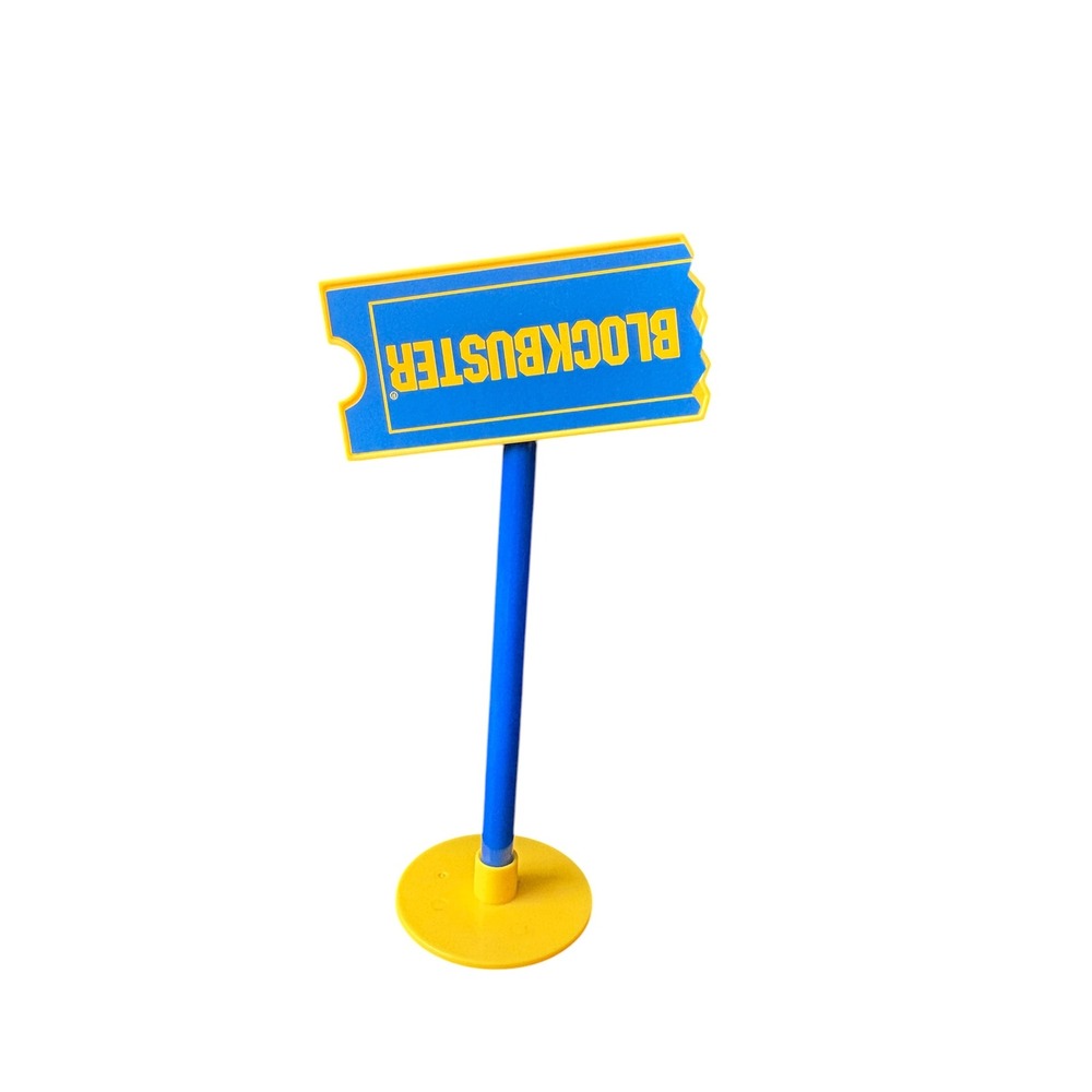 Blockbuster Party Game Parking Lot Sign Replacement Piece Blue Yellow As Is